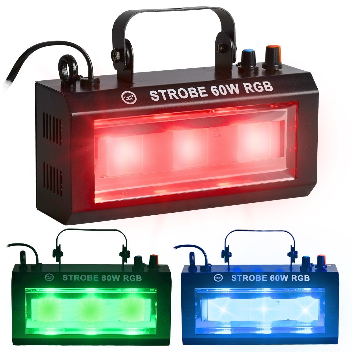 LIGHT4ME STROBE 60W RGB efekt oświetleniowy stroboskop sceniczny 3x20W COB LED uchwyt montażowy