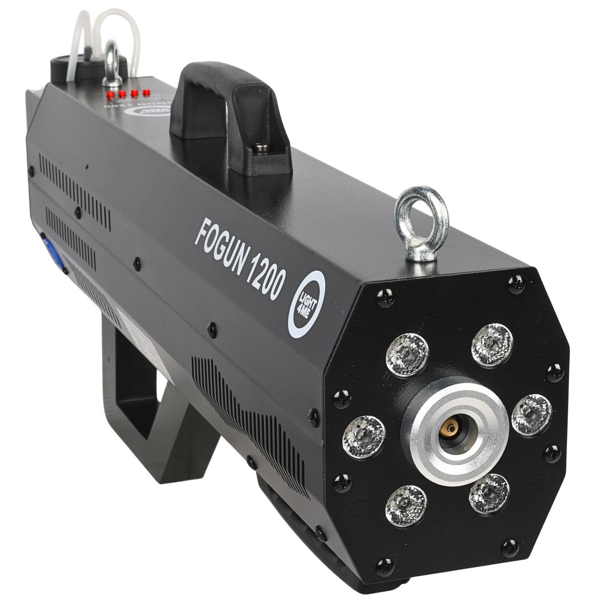 LIGHT4ME FOGun 1200 generator wytwornica dymu mgły 1200W karabin 6x3W RGB LED pasek na ramię