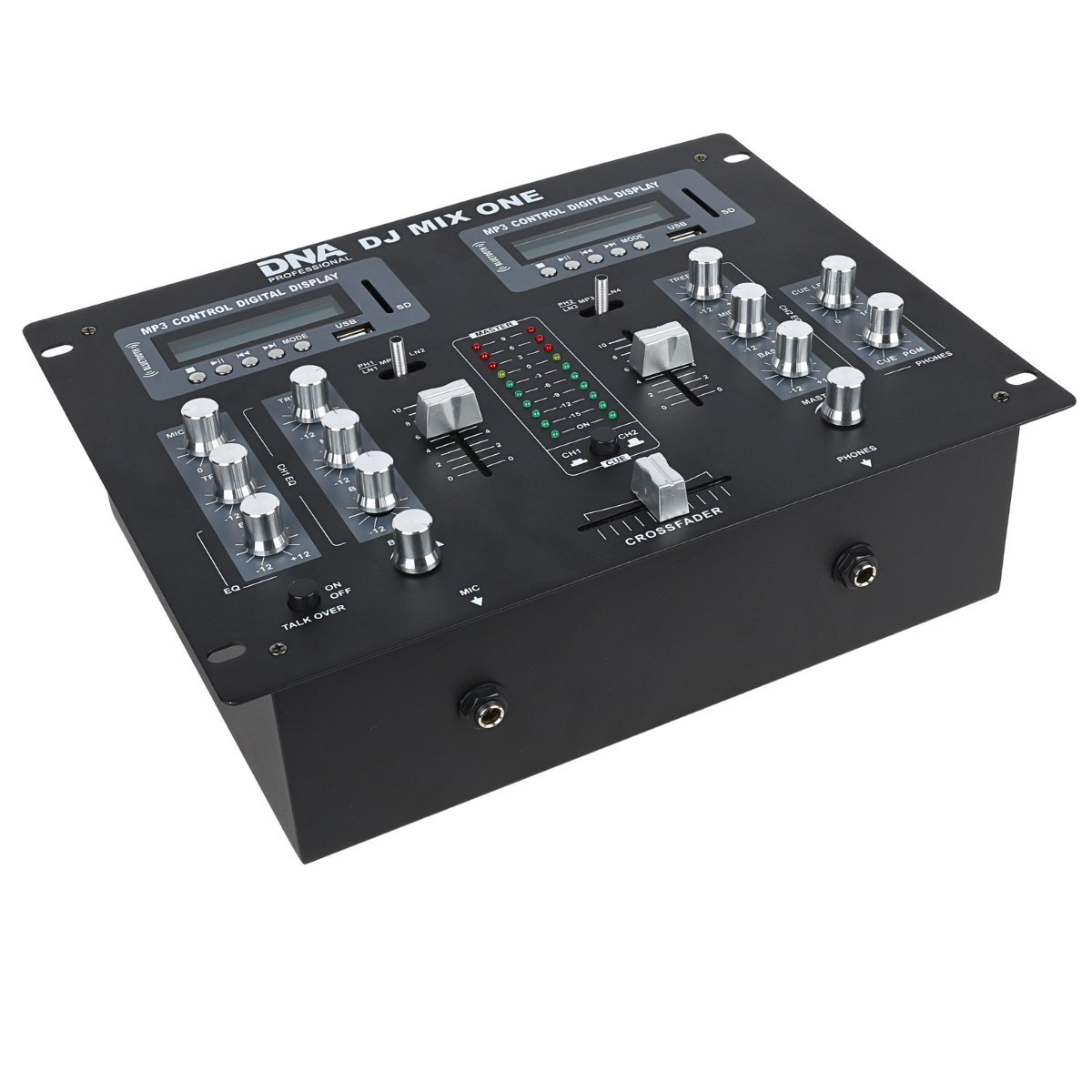 DNA DJ MIX ONE analogowy mikser dźwięku stereo Bluetooth USB SD crossfader 2 kanały 2x odtwarzacz MP3