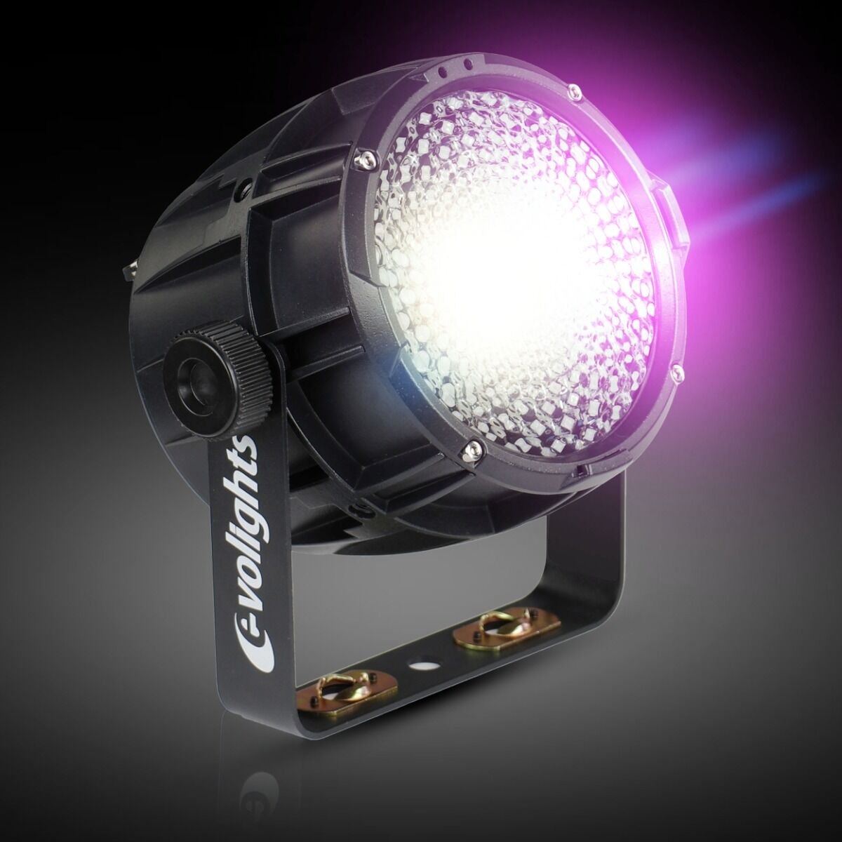 EVOLIGHTS CANDY PAR IP65 reflektor sceniczny oświetlenie zewnętrzne LED DMX 120W RGBW+30x0,2W RGB uchwyt montażowy