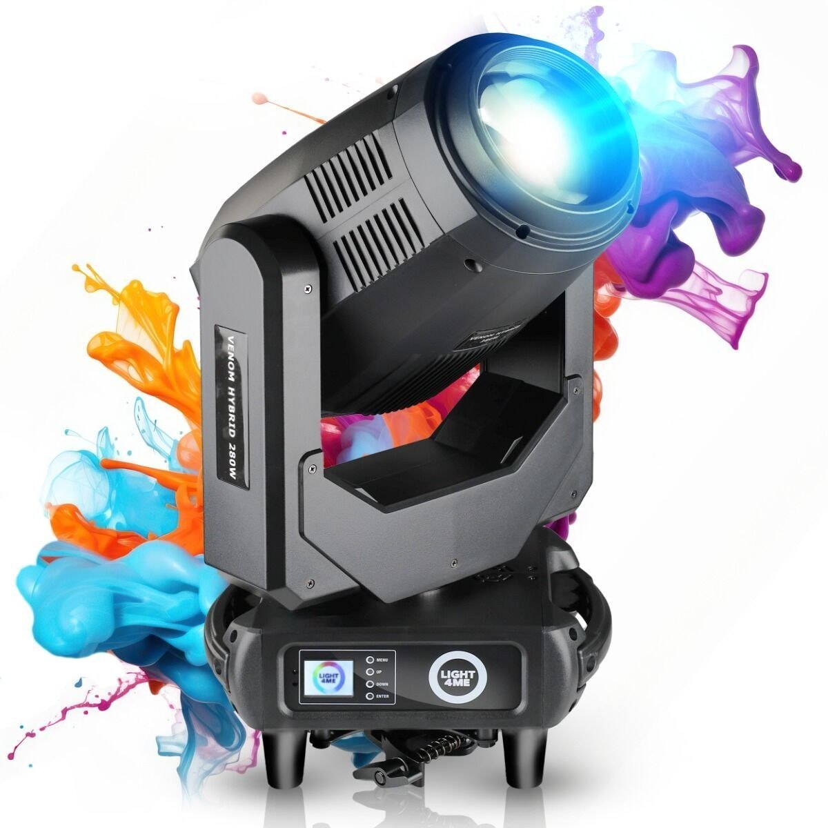 LIGHT4ME VENOM HYBRID 280W głowica ruchoma hybryda beam spot wash oświetlenie sceniczne DMX 280W LED 2x hak montażowy
