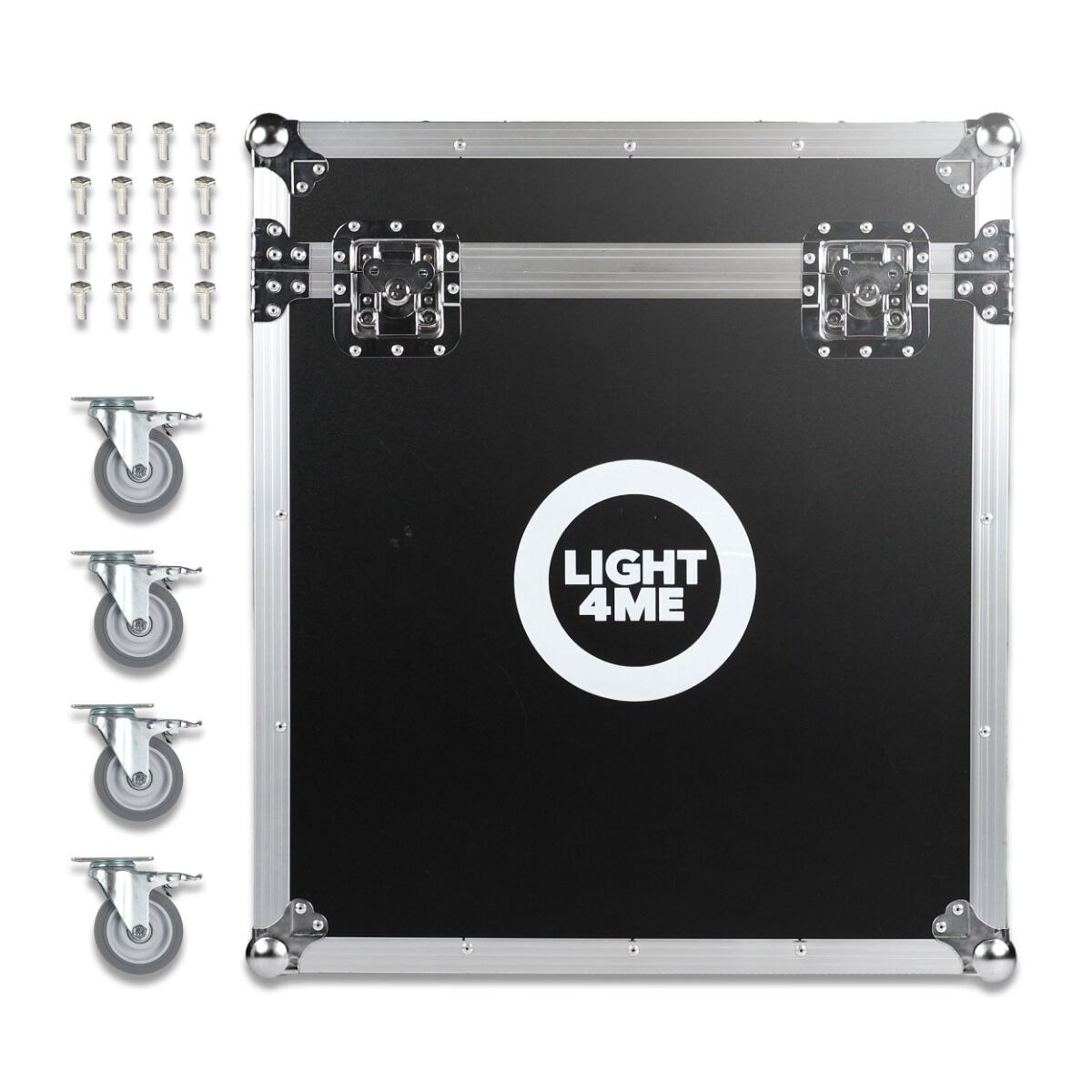 LIGHT4ME VENOM HYBRID 280W CASE 2IN1 skrzynia transportowa na 2 głowice ruchome akcesoria 4 kółka mechanizm blokady