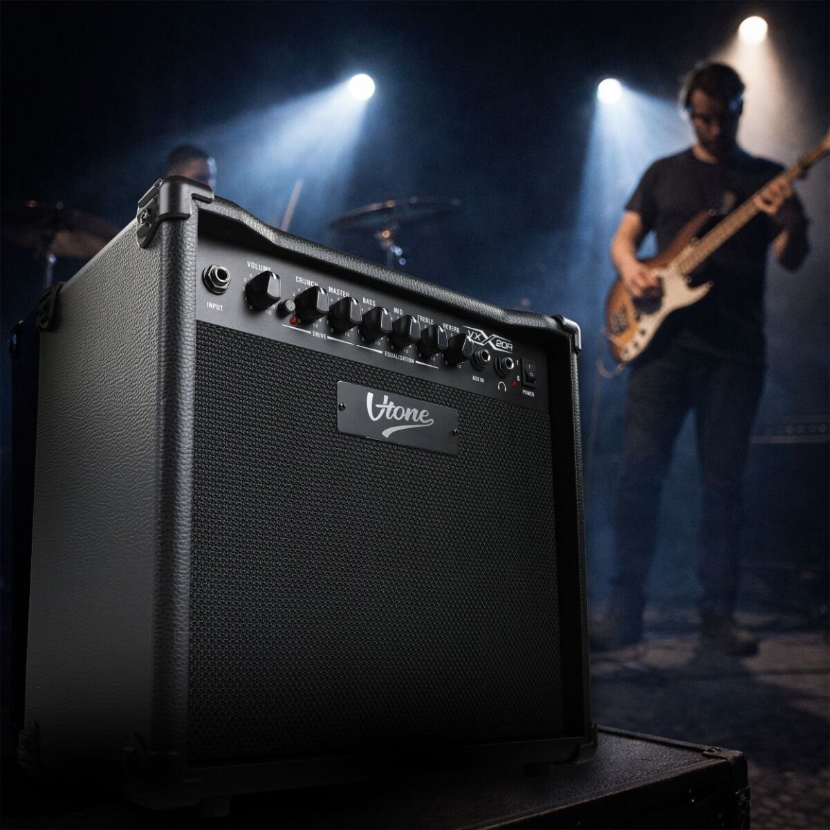 V-TONE VX-20R combo gitarowe wzmacniacz 20W do gitary elektrycznej czarny efekt drive reverb EQ AUX wyjście słuchawkowe