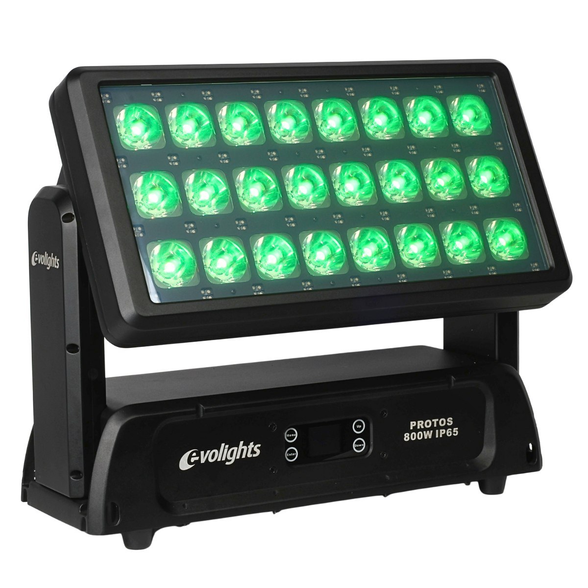 EVOLIGHTS PROTOS 800W IP65 wall washer oświetlenie zewnętrzne LED Art-Net DMX RDM sACN 24x25W RGBL LED 4w1 + 144x0,3W RGBW LED efekt aura