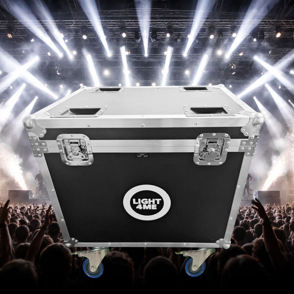 LIGHT4ME STARWASH 37x15W CASE 2IN1 skrzynia transportowa na 2 głowice ruchome przegroda na akcesoria 4 kółka mechanizm blokady