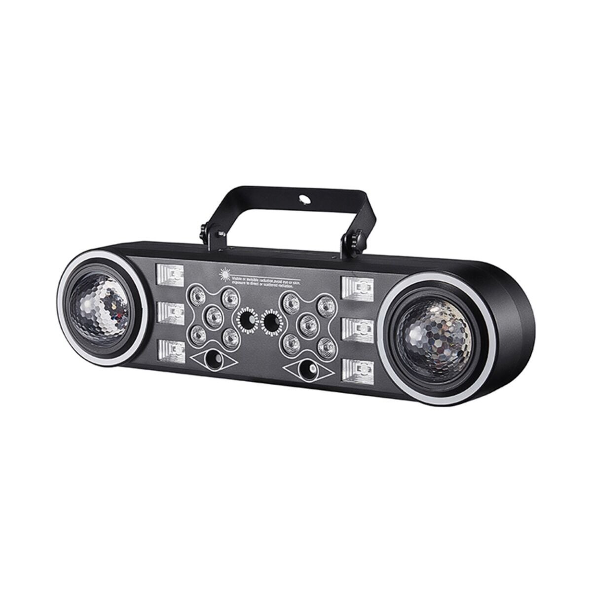 LIGHT4ME MAGIC BAR 4 multiefekt oświetleniowy 6w1 LED DMX Magic Ball 15W RGBW Water Wave 15W RGBW Ring 42x0,2W RGB Wash 10x4W RGBW efekt UV 6x3W 2x laser czerwony 100 mW 2x laser zielony 50 mW statyw pilot bezprzewodowy uchwyt montażowy torba transportowa