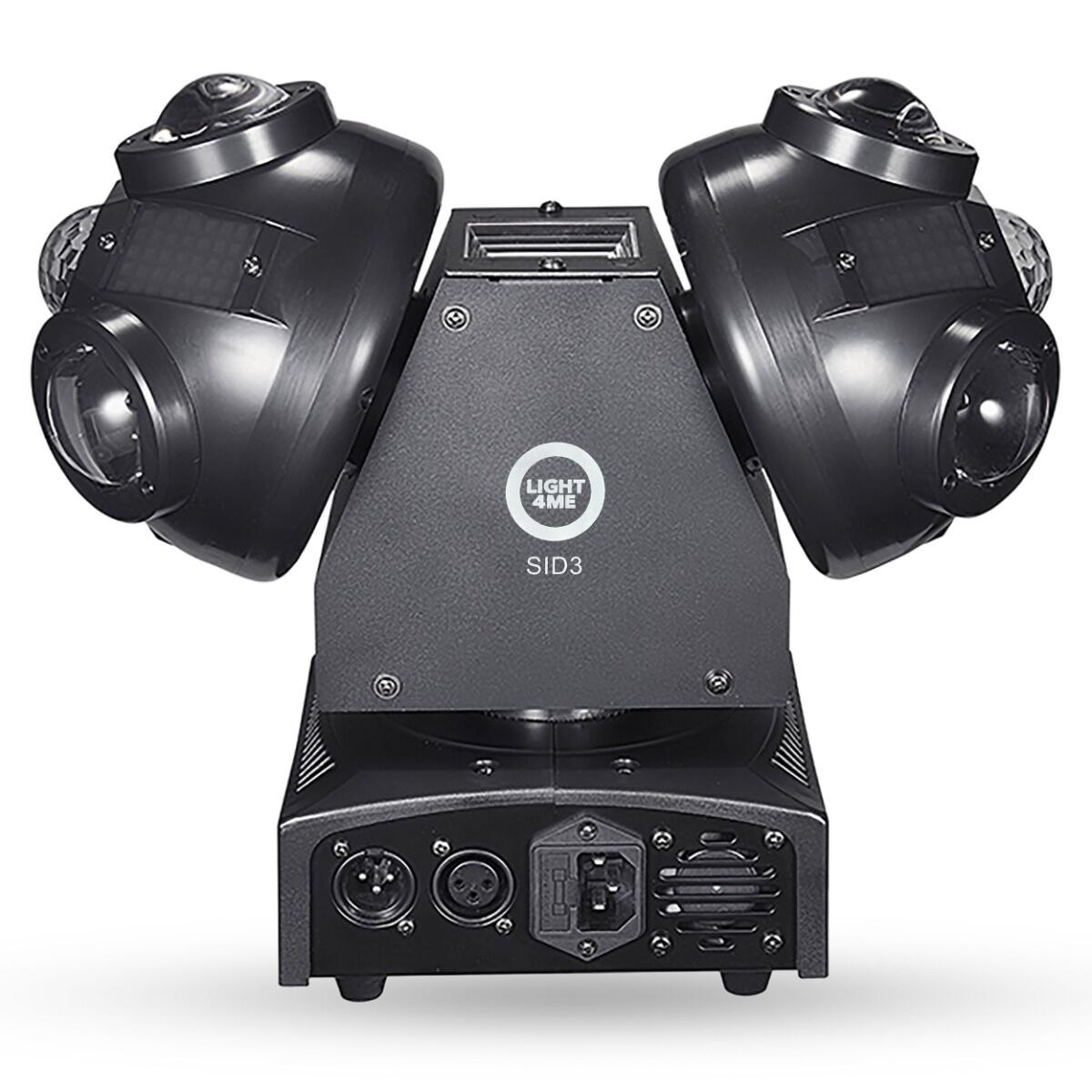 LIGHT4ME SID3 ruchomy multiefekt oświetleniowy 4w1 LED DMX efekt beam 24x3W R/G/B/W Magic Ball 2x10W RGBW Color Module 40x0,2W RGB White Strobe 10W CW pilot bezprzewodowy uchwyt montażowy omega