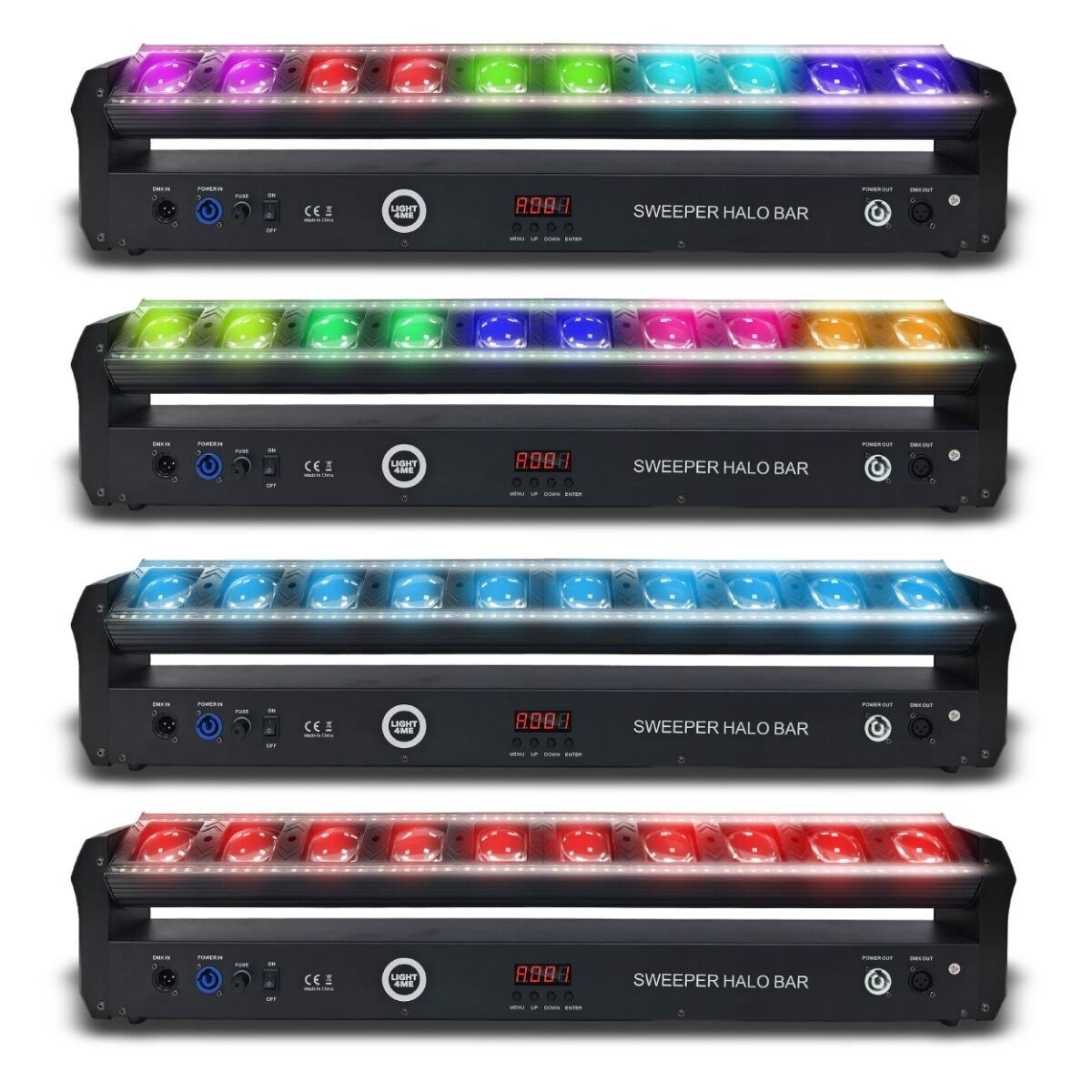 LIGHT4ME SWEEPER HALO BAR ruchoma listwa oświetleniowa LED DMX 10x30W RGBW + 120x0,5W CW/WW 2x uchwyt montażowy omega