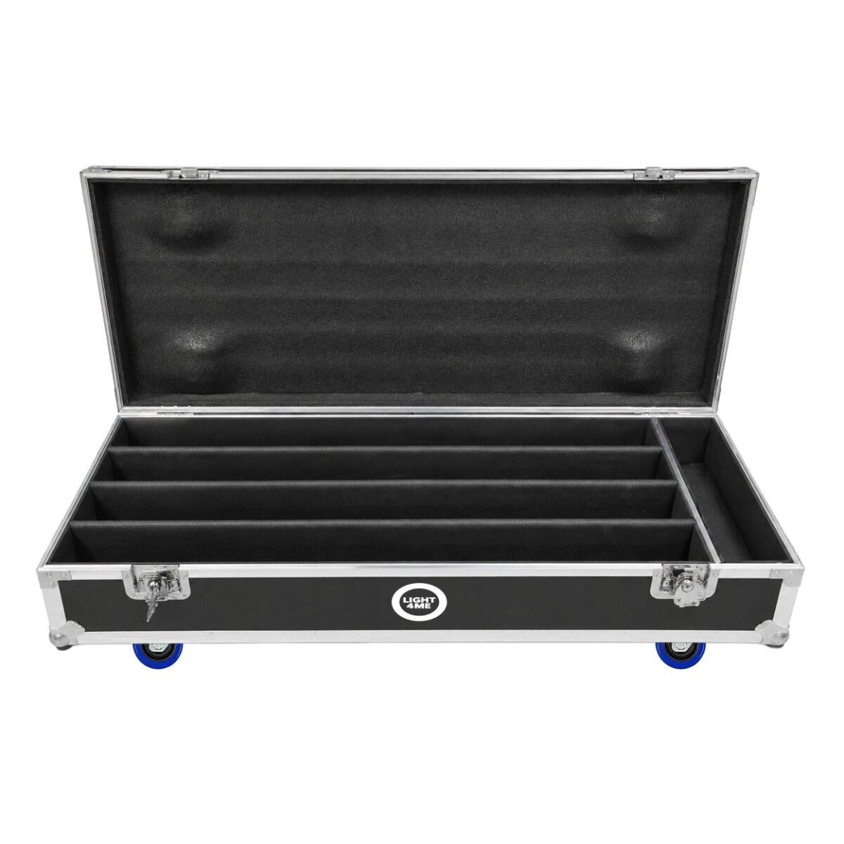 LIGHT4ME SWEEPER BAR 10x15 CASE 4IN1 skrzynia transportowa na 4 listwy oświetleniowe przegroda na akcesoria 4 kółka mechanizm blokady
