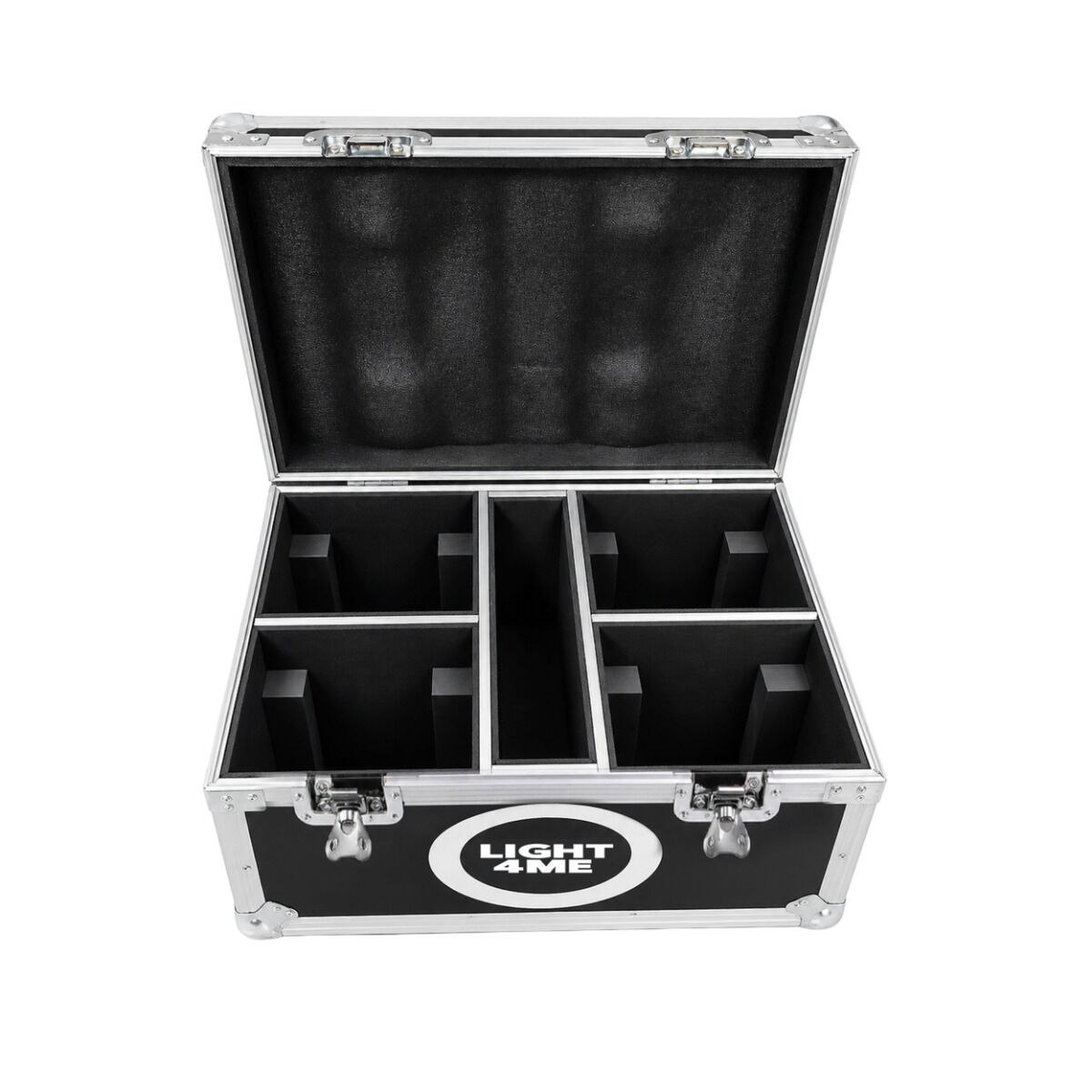 LIGHT4ME MINI SPOT 100 RING CASE 4IN1 skrzynia transportowa na 4 głowice ruchome przegroda na akcesoria 4 kółka mechanizm blokady