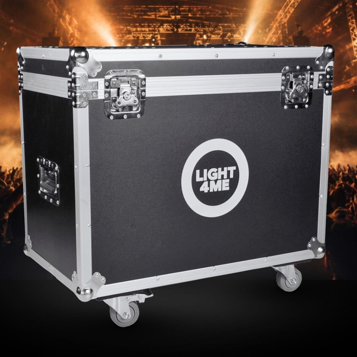 LIGHT4ME VENOM LBS 330 CASE 2IN1 skrzynia transportowa na 2 głowice ruchome przegroda na akcesoria 4 kółka mechanizm blokady
