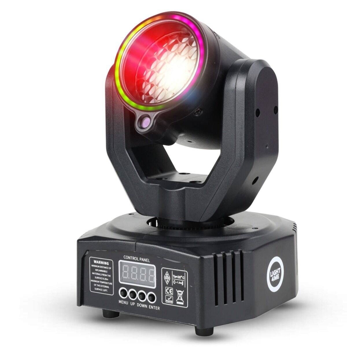 LIGHT4ME MAGIC HEAD głowica ruchoma FX LED DMX gobo beam ring laser zielony 50 mW pilot bezprzewodowy uchwyt montażowy 6x3W SMD 3535 R/G/B + 12x0,2 SMD 5050 RGB