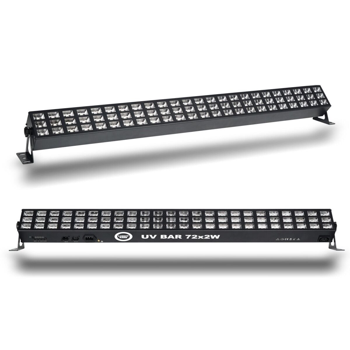 LIGHT4ME UV BAR 72x2W listwa oświetleniowa UV-A oświetlenie dekoracyjne ultrafioletowe LED DMX 2x uchwyt montażowy