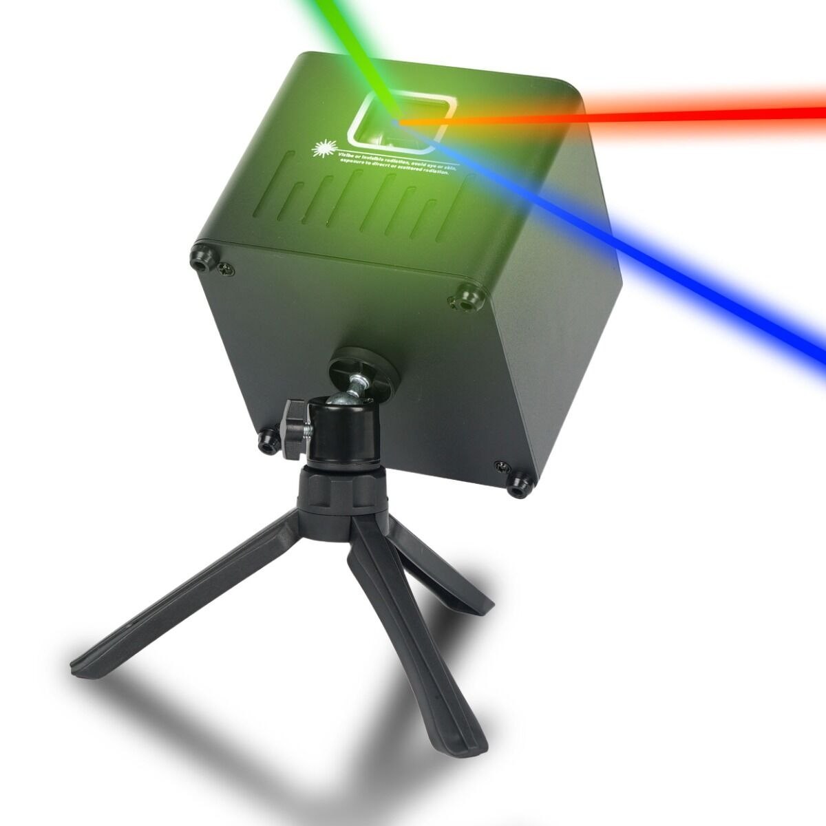 LIGHT4ME ACCU APP LASER akumulatorowy projektor skaner laserowy oświetlenie sceniczne RGB 200/100/200 mW 5000 mAh Bluetooth statyw trójnożny sterowanie smartfonem