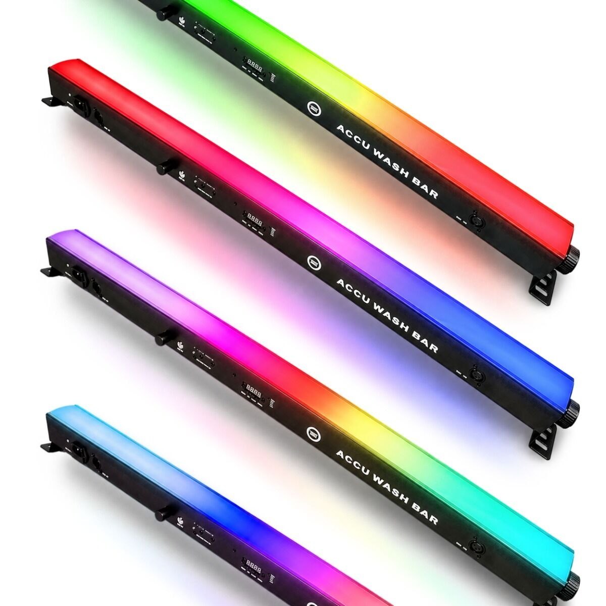 LIGHT4ME ACCU WASH BAR akumulatorowa listwa oświetleniowa wash bar LED DMX W-DMX 8800 mAh 192x0,3W RGB dyfuzor pilot bezprzewodowy statyw trójnożny do pracy w pionie 2x uchwyt montażowy