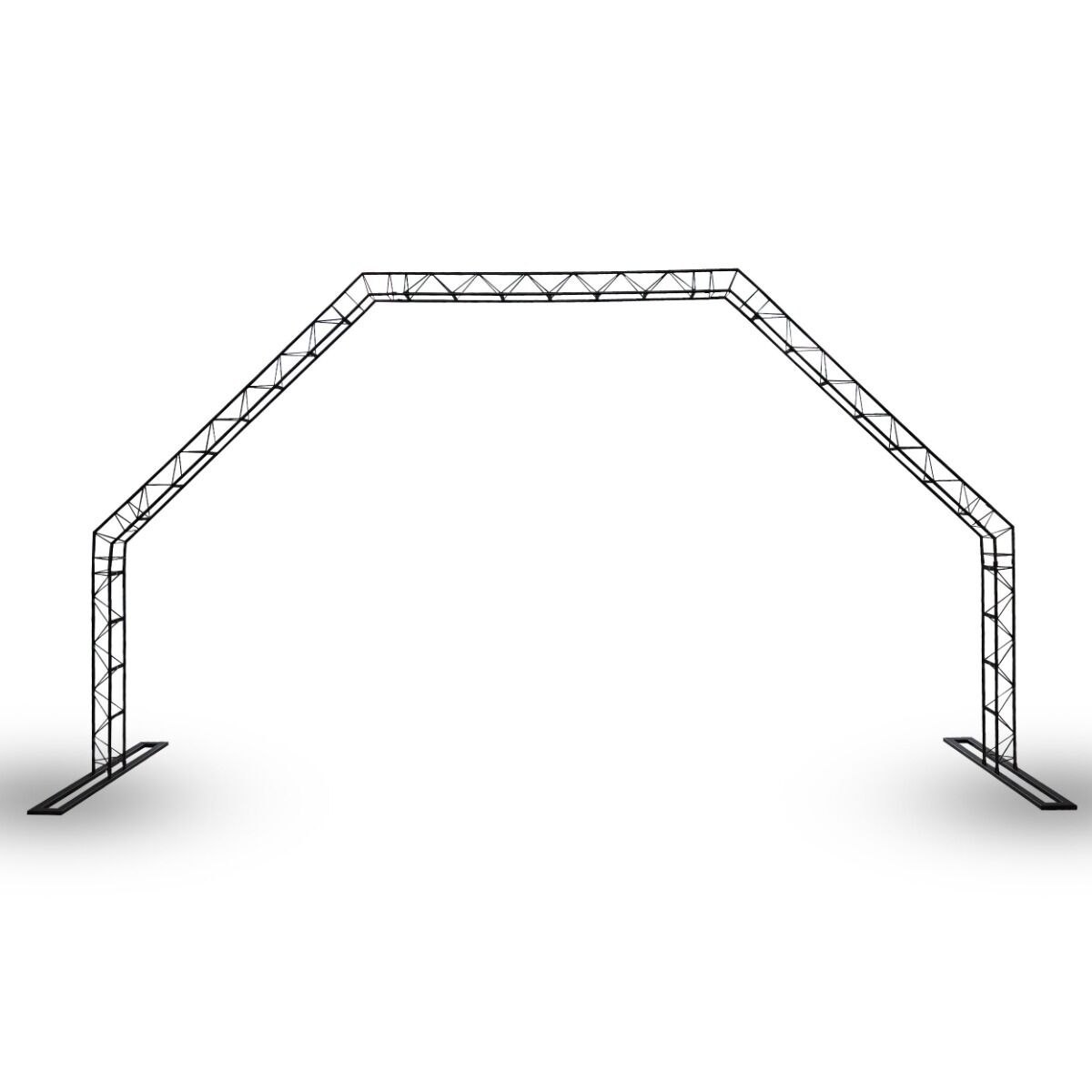 DNA DJ GATE rampa oświetleniowa statyw DJ brama wolnostojąca konstrukcja sceniczna łuk do 25 kg stal czarna 2x podstawa torba transportowa zestaw