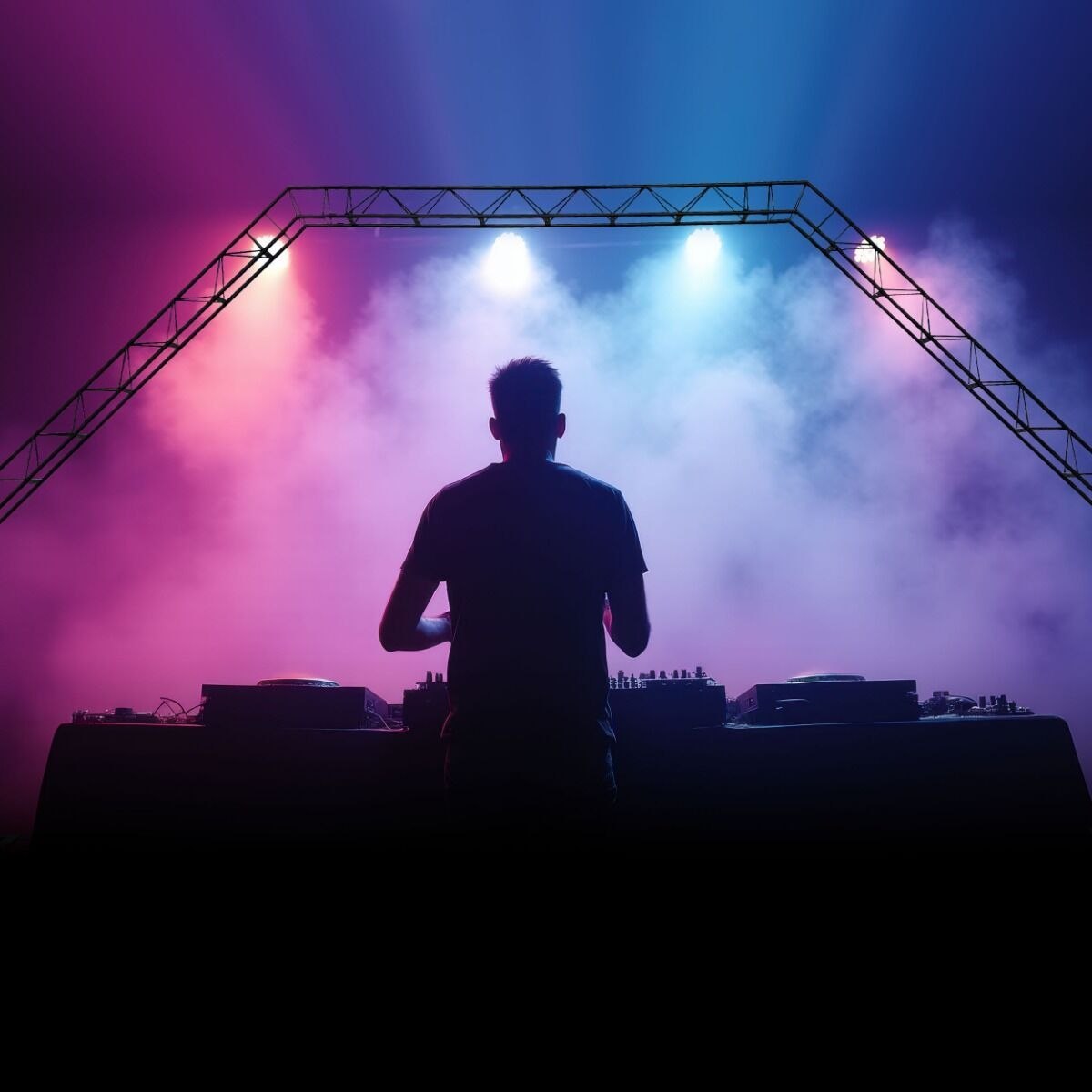 DNA DJ GATE rampa oświetleniowa statyw DJ brama wolnostojąca konstrukcja sceniczna łuk do 25 kg stal czarna 2x podstawa torba transportowa zestaw