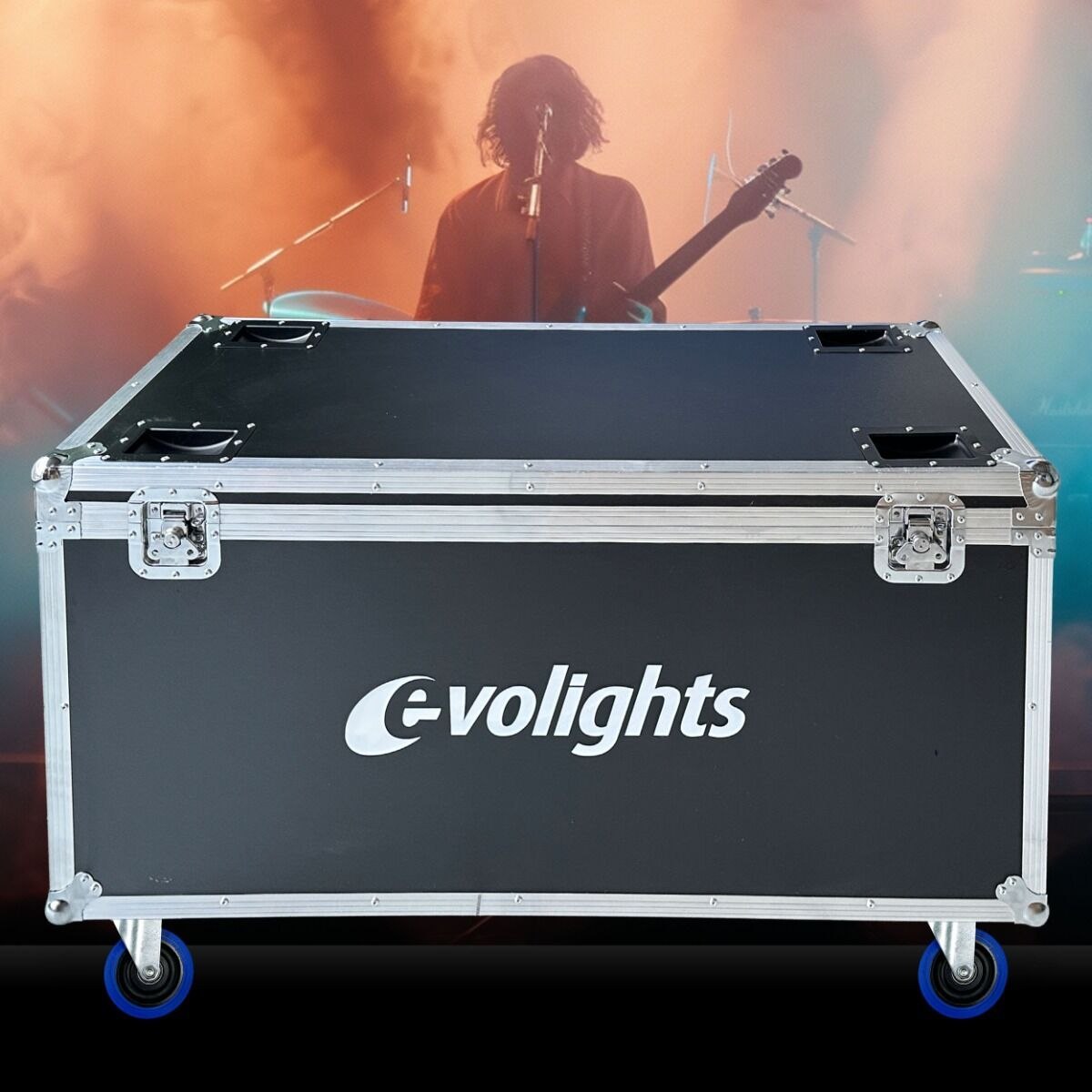 EVOLIGHTS VORTEX CASE 4IN1 skrzynia transportowa na 4 efekty oświetleniowe akcesoria 4 kółka mechanizm blokady