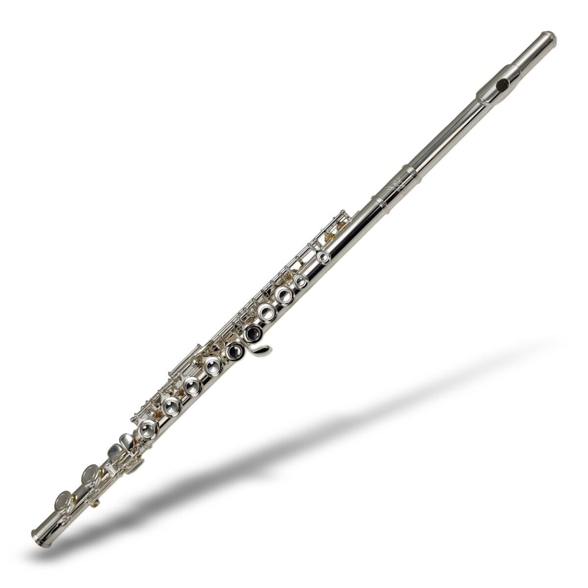 V-TONE SCF 16 flet poprzeczny z zakrzywioną główką srebrny tonacja C E-mechanika offset G wymienna główka prosta wycior ściereczka rękawiczki śrubokręt serwisowy torba transportowa pasek na ramię smar zestaw
