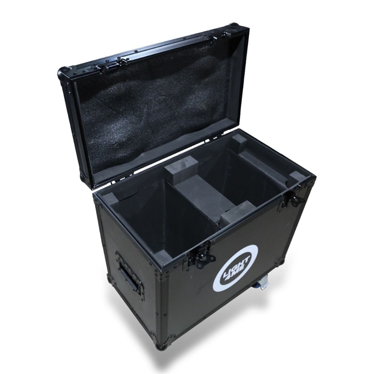 LIGHT4ME 7R SMART BEAM CASE 2IN1 skrzynia transportowa na 2 głowice ruchome przegroda na akcesoria 4 kółka mechanizm blokady