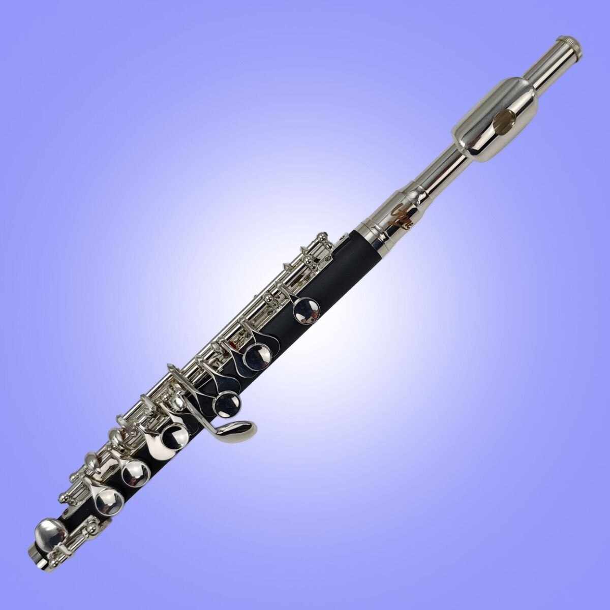 V-TONE PICCOLO 1 flet poprzeczny piccolo pikolo pikulina 32 cm strój C czarno-srebrny do nauki gry futerał transportowy pasek na ramię śrubokręt serwisowy ściereczka smar zaślepka korpusu zestaw
