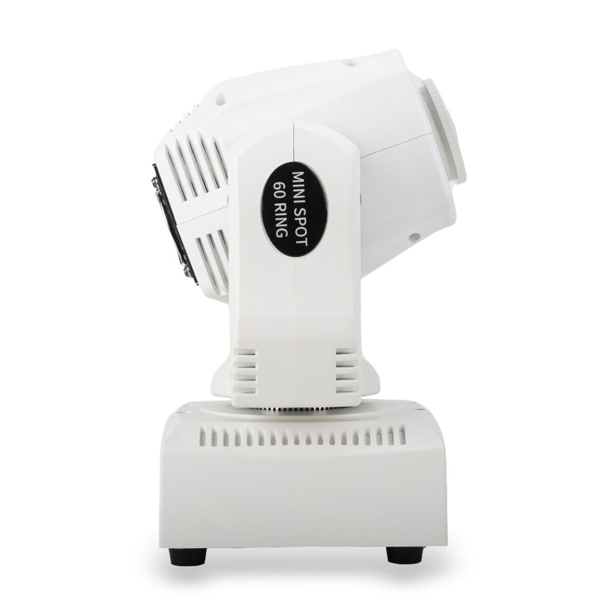 LIGHT4ME MINI SPOT 60 RING WH głowica ruchoma spot oświetlenie sceniczne 60W biała dioda LED + 12x0,2W RGB LED efekt ring pilot bezprzewodowy uchwyt montażowy omega