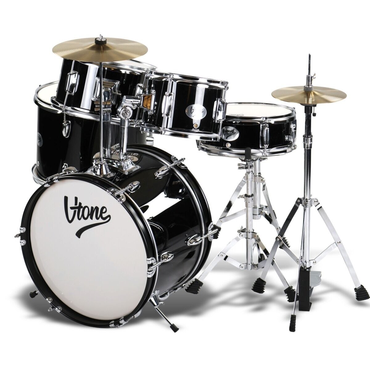 V-TONE ADJR 1 BK perkusja akustyczna junior czarna zestaw perkusyjny 5-częściowy hardware klucz regulacyjny pałeczki stołek