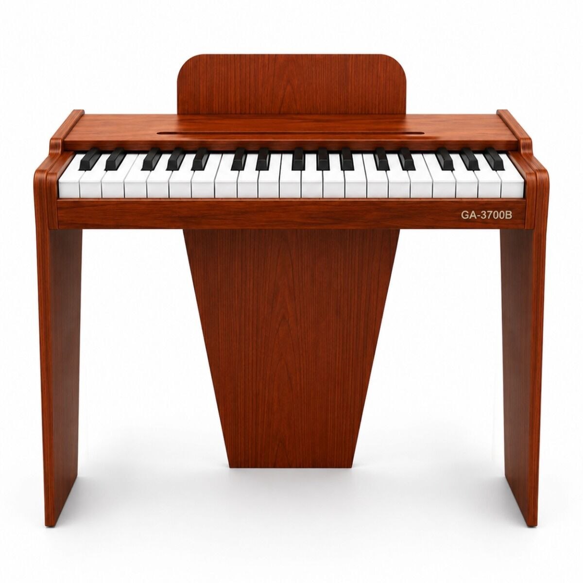 SUPRIMO KID PIANO 1 WOOD mini pianino cyfrowe przenośne trójnożne wolnostojące brązowe 37 klawiszy zasilanie sieciowe na baterie pulpit do nut stołek do 20 kg