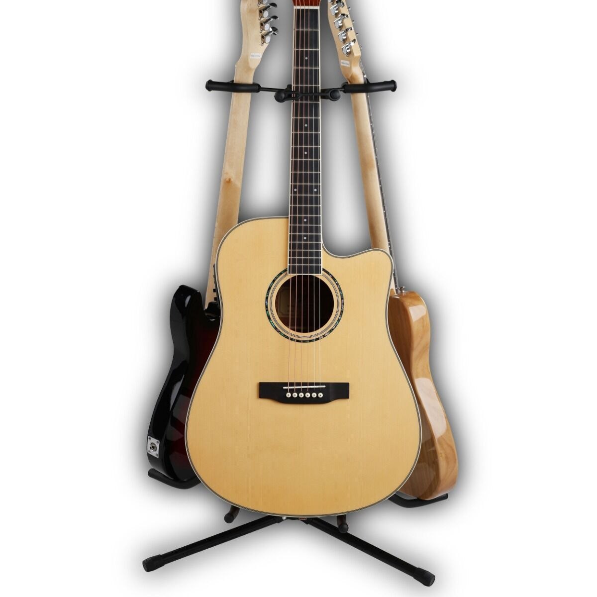 SUPRIMO GS3 stojak statyw gitarowy na 3 gitary czarny składany stalowy wolnostojący do 30 kg