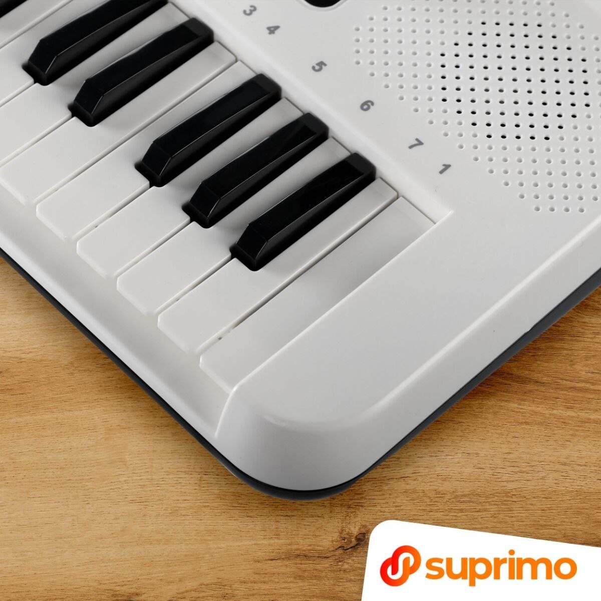 SUPRIMO KEY61 KD przenośny edukacyjny keyboard elektroniczny 61 klawiszy instrument dla dzieci do nauki gry pulpit do nut mikrofon przewodowy uchwyt na mikrofon głośniki wyjście słuchawkowe zestaw