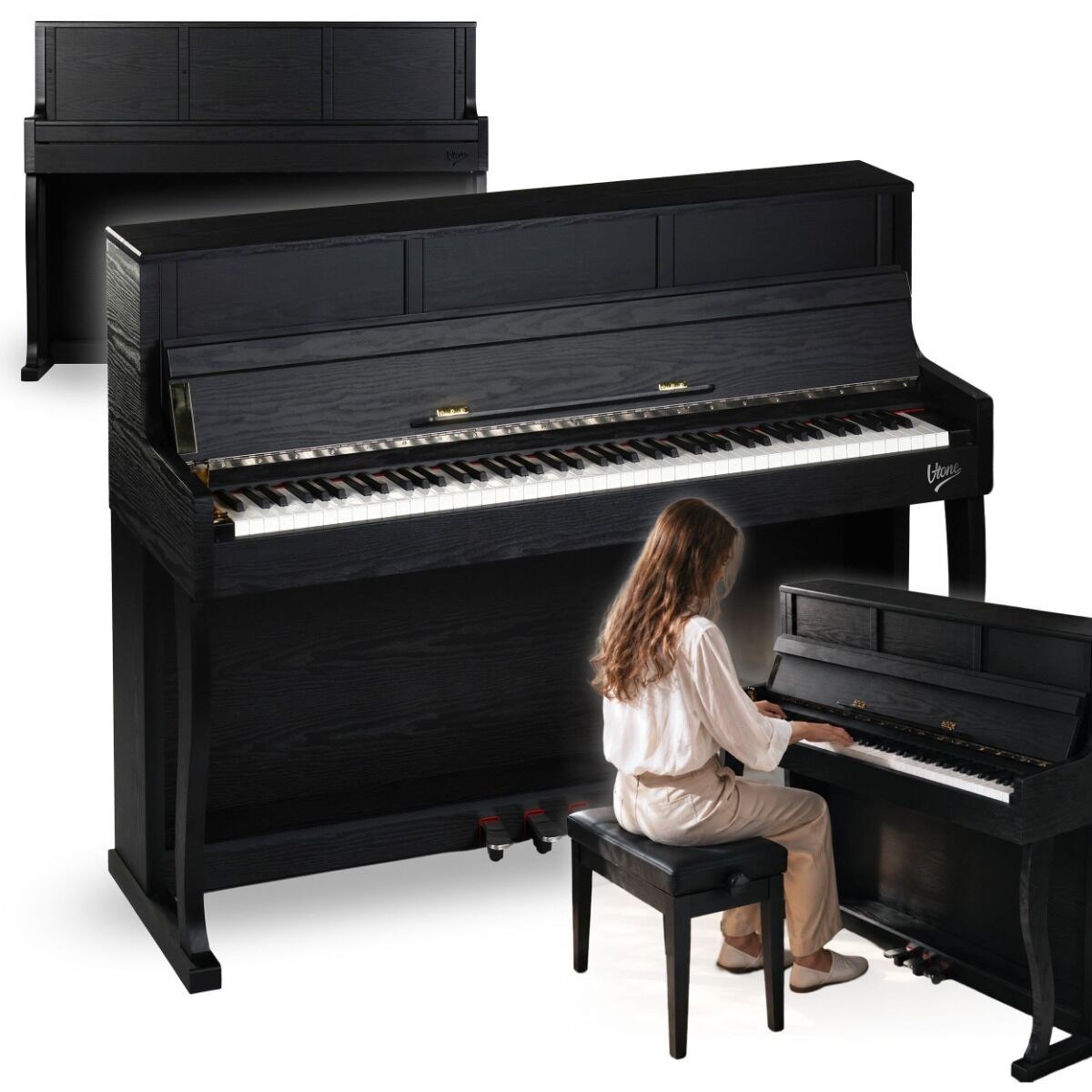 V-TONE PLF-256 BK pianino cyfrowe stacjonarne czarne Bluetooth MIDI 88 klawiszy polifonia 256 głosów pulpit do nut zasilanie sieciowe głośniki 3x wyjście słuchawkowe wejście/wyjście audio