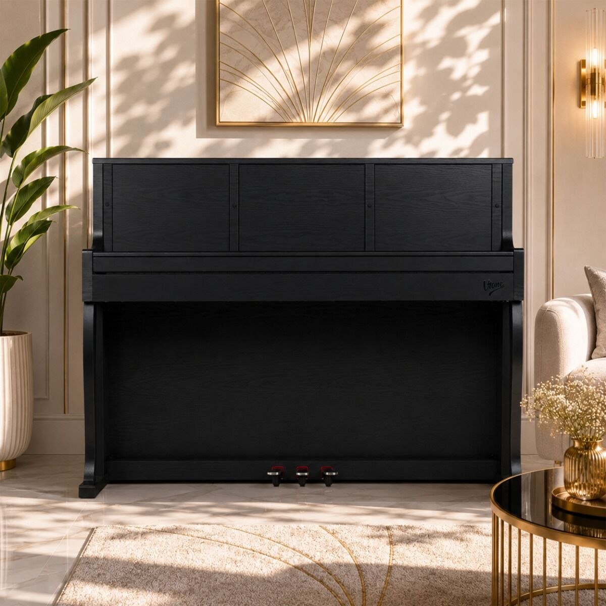 V-TONE PLF-256 BK pianino cyfrowe stacjonarne czarne Bluetooth MIDI 88 klawiszy polifonia 256 głosów pulpit do nut zasilanie sieciowe głośniki 3x wyjście słuchawkowe wejście/wyjście audio