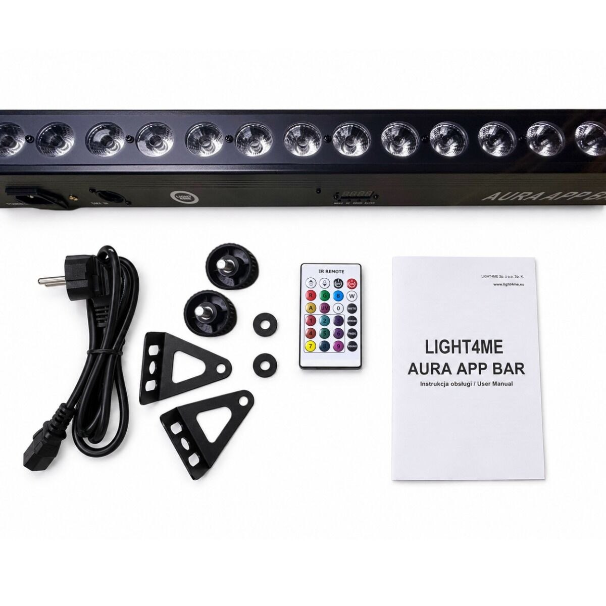 LIGHT4ME AURA APP BAR listwa oświetleniowa dekoracja świetlna LED DMX Bluetooth efekt aura 24x4W RGBW+96x0,2W RGB SMD 5050 pilot bezprzewodowy sterowanie aplikacją mobilną