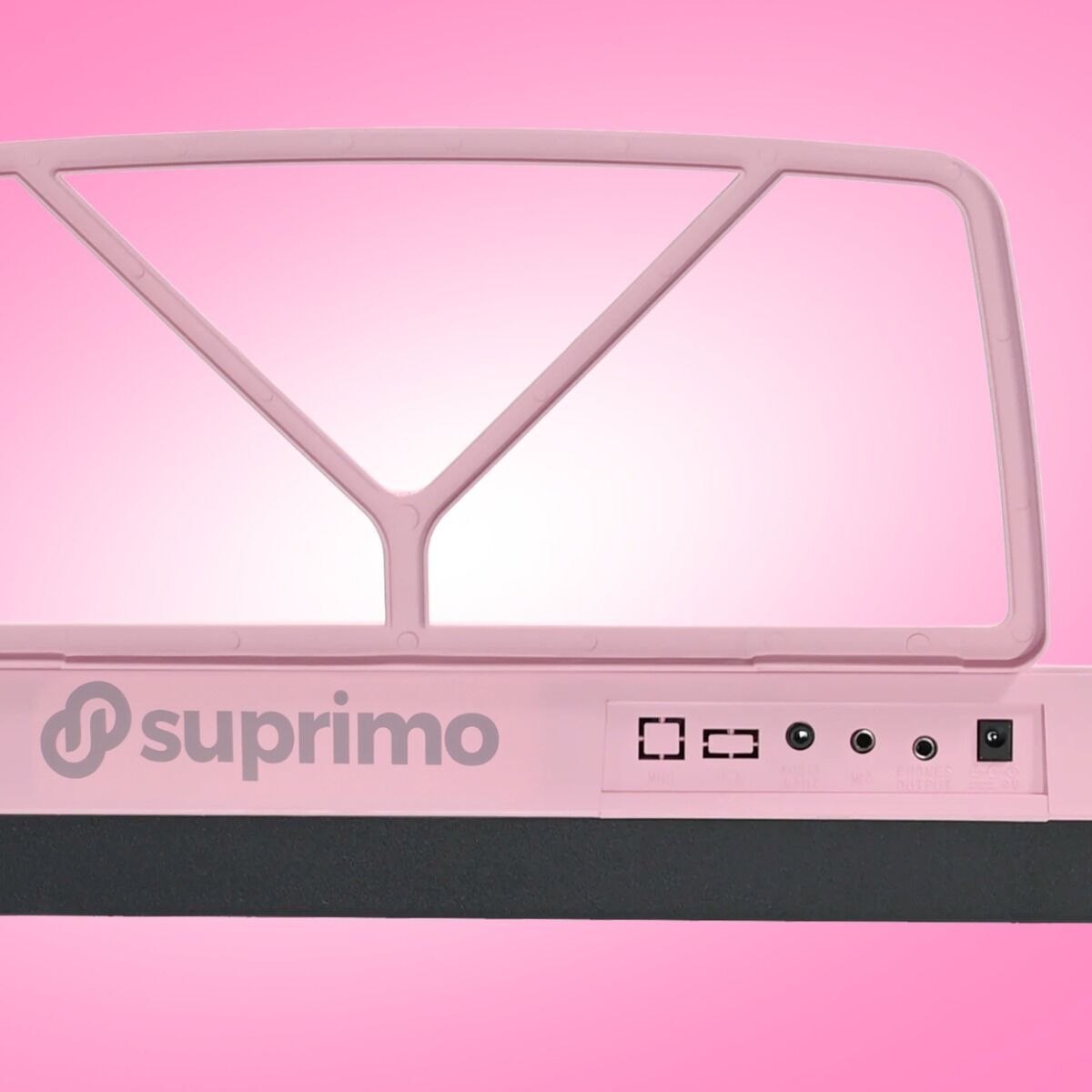 SUPRIMO EK611 PK keyboard elektroniczny edukacyjny 61 klawiszy różowy pulpit do nut mikrofon przewodowy zestaw