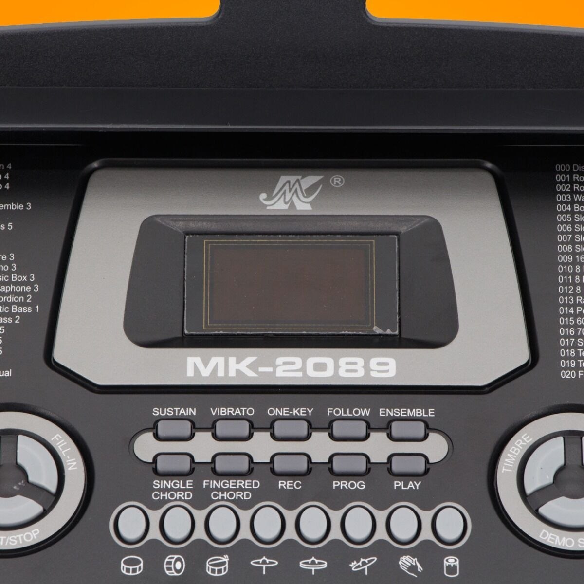 MK 2089 KEYBOARD elektroniczny edukacyjny przenośny czarny 61 klawiszy instrument dla dzieci do nauki gry pulpit do nut mikrofon przewodowy wbudowane głośniki wyjście słuchawkowe zestaw