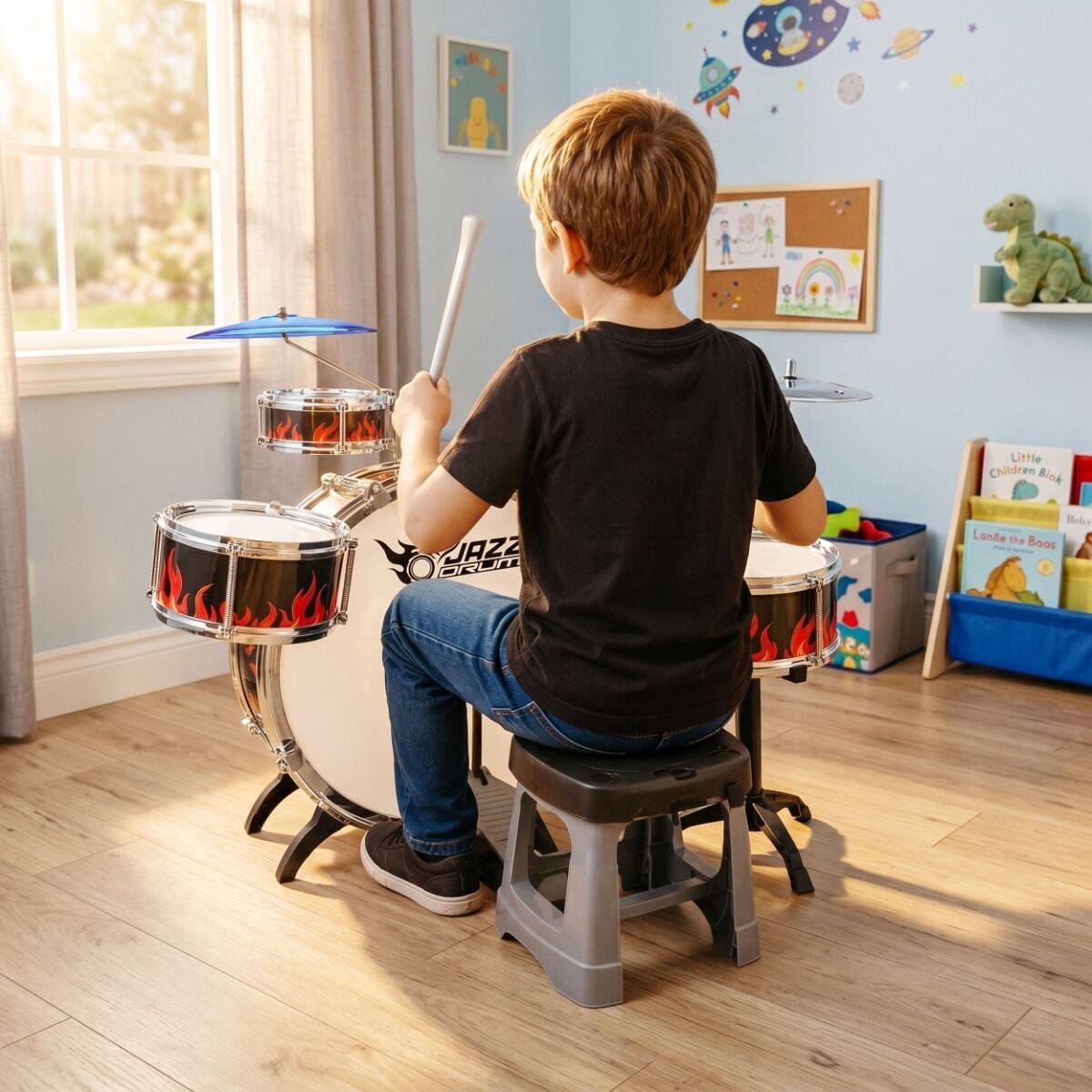 SUPRIMO K-DRUMS 2 duża perkusja dla dzieci z 6 bębnami i 2 talerzami