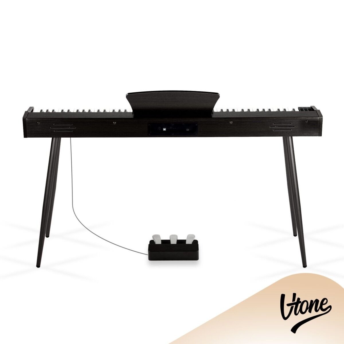 V-TONE BL-130 BK pianino cyfrowe czteronożne czarne wolnostojące 88 klawiszy Bluetooth MIDI pulpit do nut 3 pedały pianinowe zasilanie sieciowe głośniki 3x wyjście słuchawkowe wejście audio zestaw