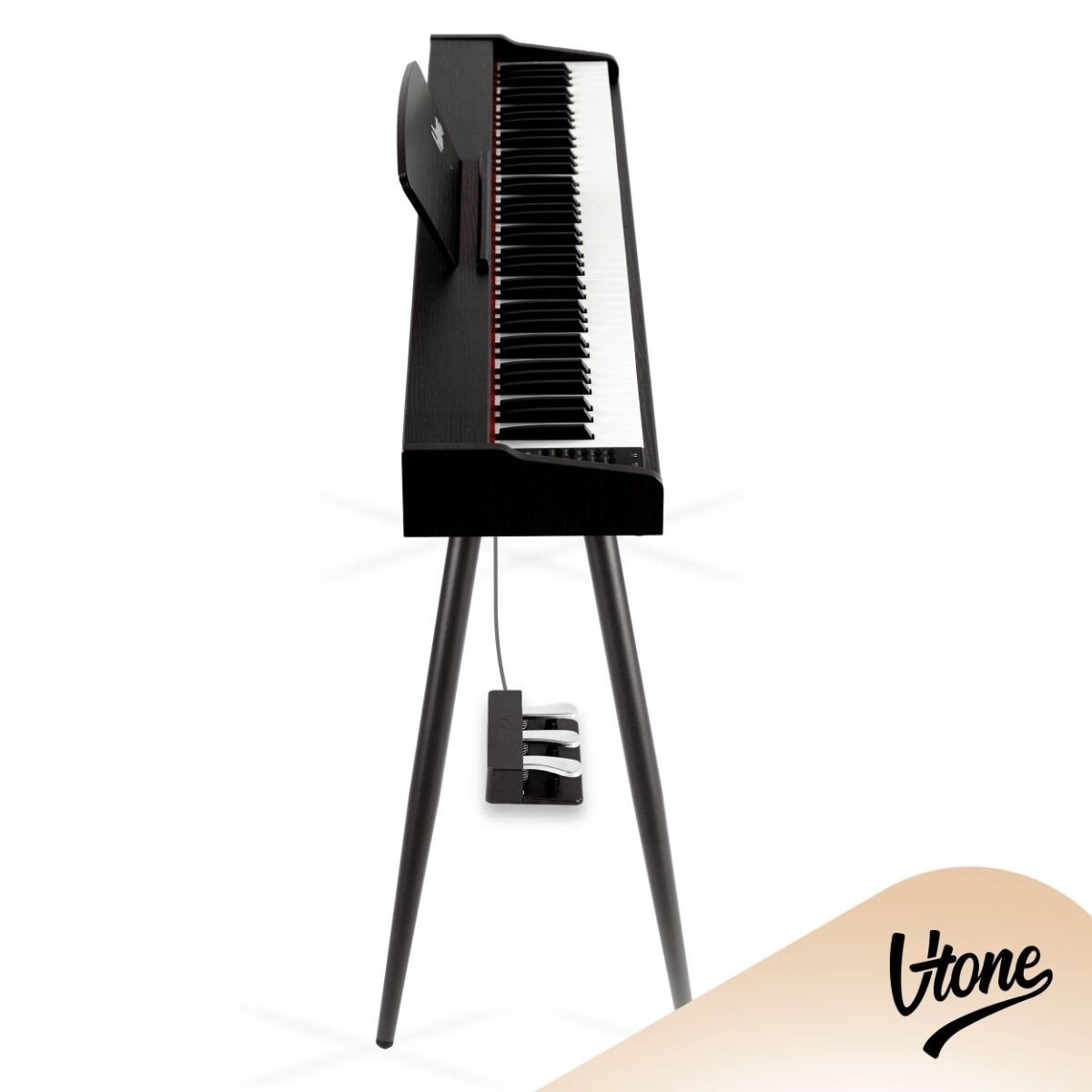 V-TONE BL-130 BK pianino cyfrowe czteronożne czarne wolnostojące 88 klawiszy Bluetooth MIDI pulpit do nut 3 pedały pianinowe zasilanie sieciowe głośniki 3x wyjście słuchawkowe wejście audio zestaw