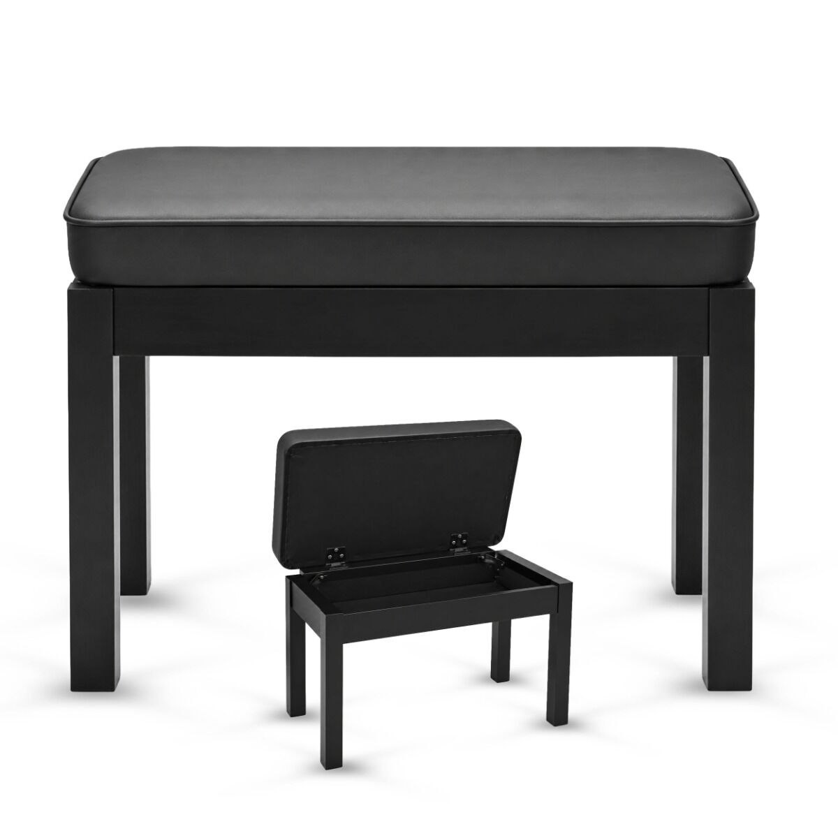 V-TONE PB1 BK ława do pianina keyboardu siedzisko dla muzyka czarna prostokątna schowek do 150 kg