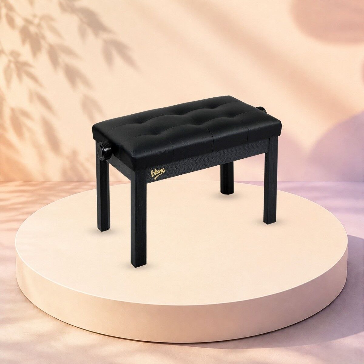 V-TONE PB2 BK ława do pianina keyboardu czarna tapicerowana siedzisko dla muzyka schowek regulowana 49-57 cm do 140 kg