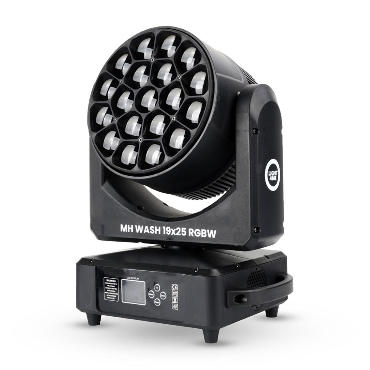 LIGHT4ME MH WASH 19x25 RGBW głowica ruchoma wash oświetlenie sceniczne LED DMX uchwyt montażowy