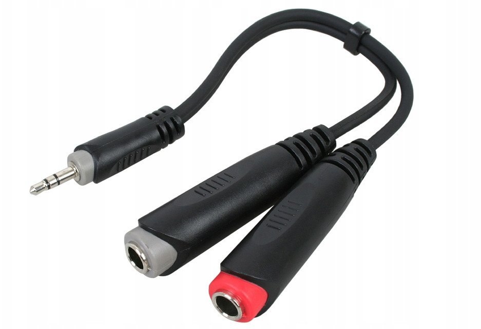 Roxtone RAYC310L02 — kabel Y jack 3,5 mm stereo / 2 gniazda jack 6,3 mm