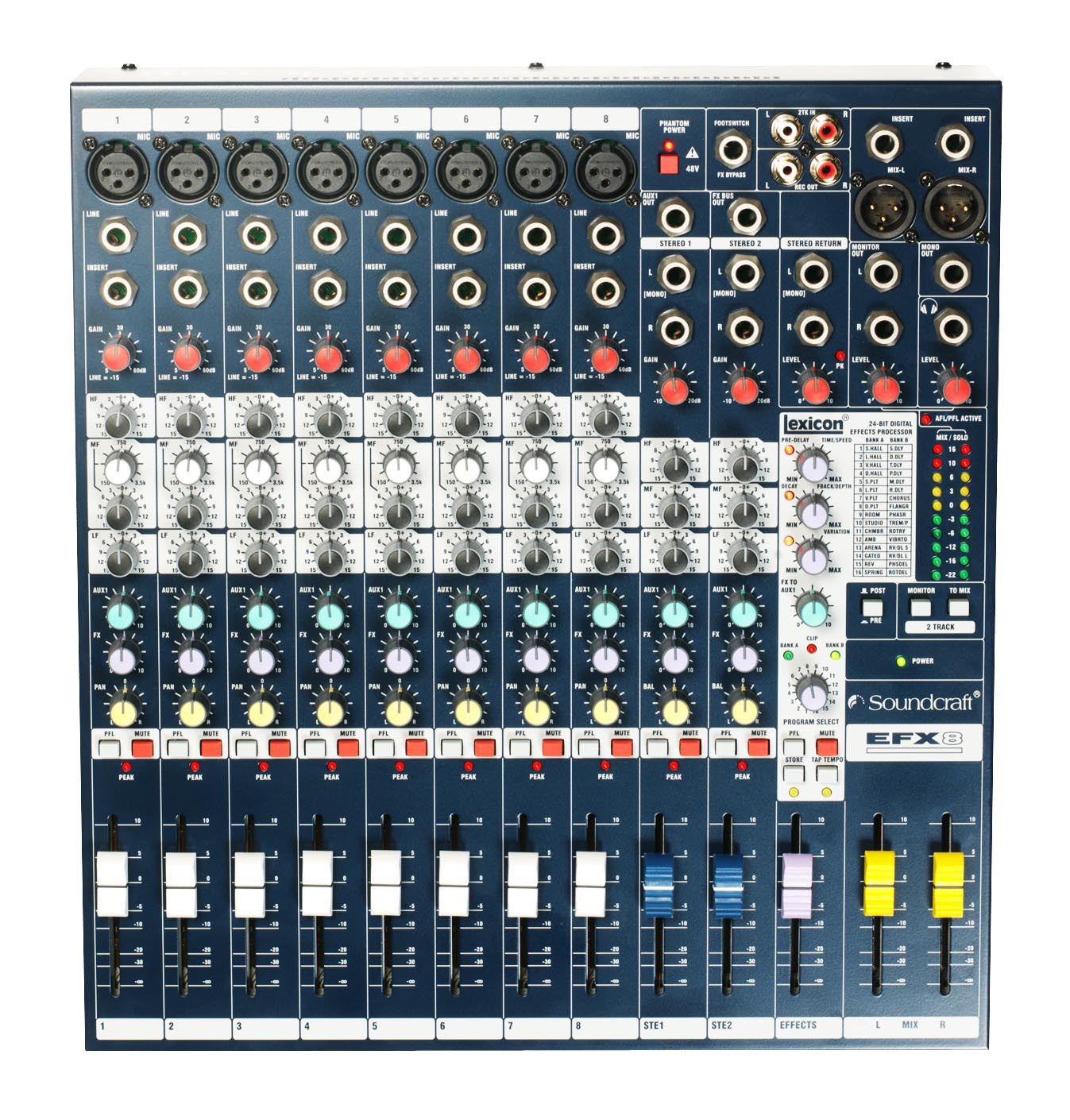 Soundcraft EFX8 - Analogowa konsoleta mikserska, procesor efektów