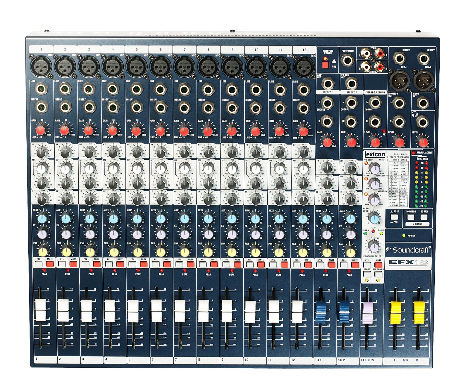 Soundcraft EFX12 - Analogowa konsoleta mikserska, procesor efektów
