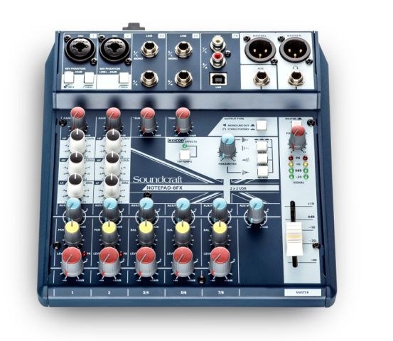 Soundcraft Notepad-8FX - Analogowa konsoleta mikserska, procesor efektów