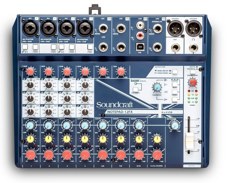 Soundcraft Notepad-12FX - Analogowa konsoleta mikserska, procesor efektów