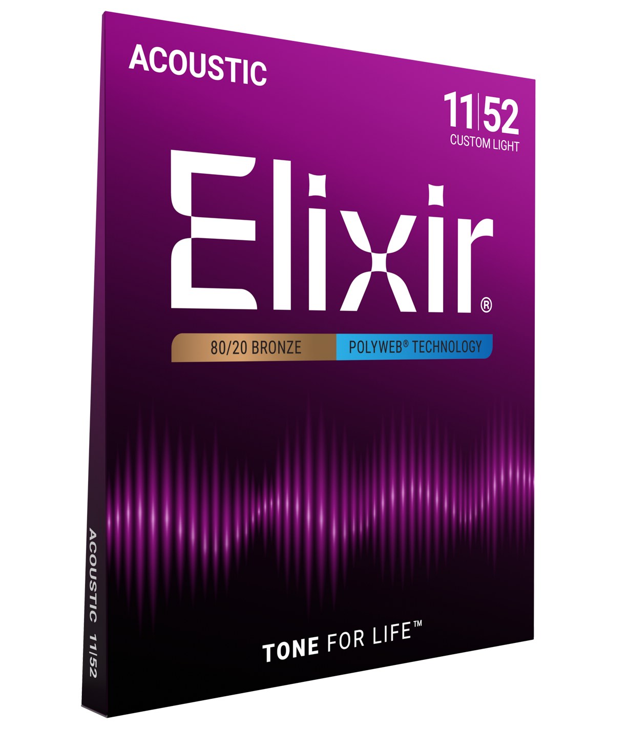 Struny Elixir PolyWeb 80/20 Bronze 11-52 Custom Light (11025)