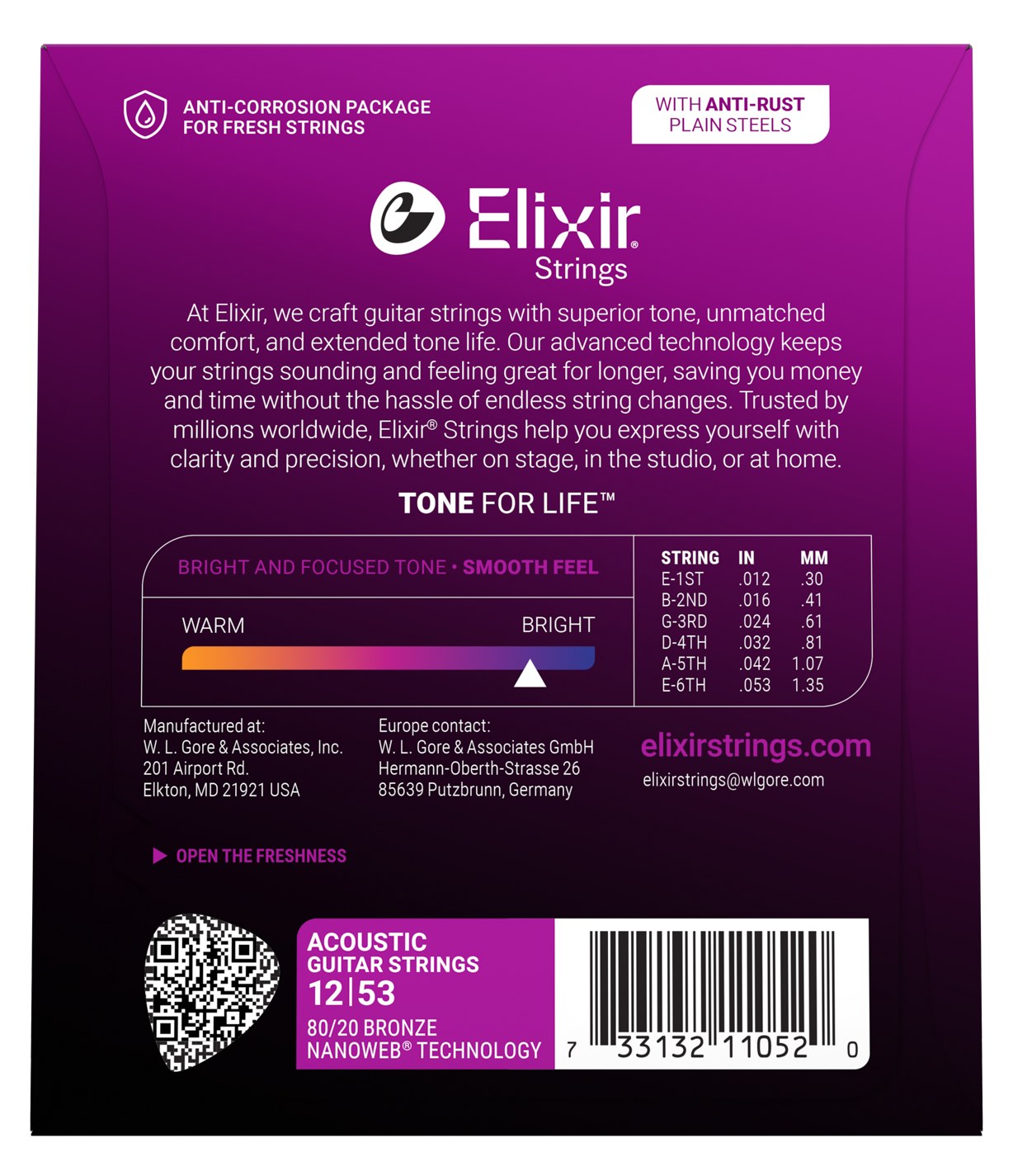 Struny Elixir NanoWeb 80/20 Bronze 12-53 Light (11052)