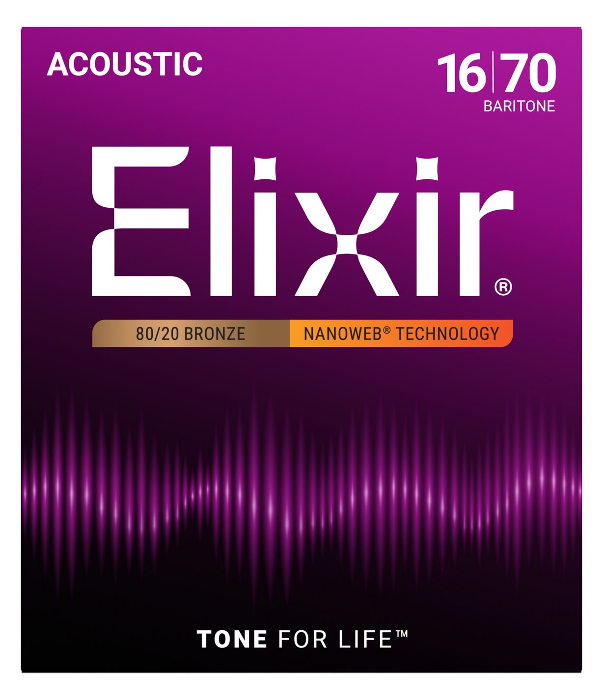Struny Elixir NanoWeb 80/20 Bronze 16-70 Baritone (11306)