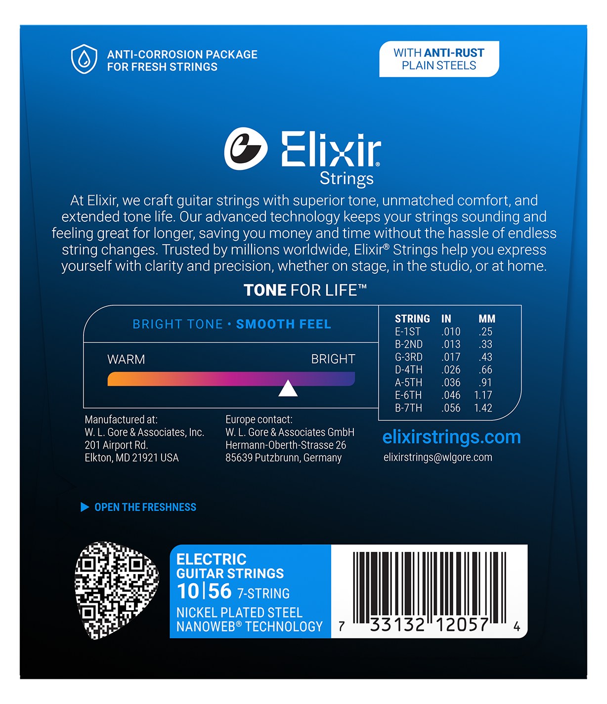 Struny Elixir NanoWeb 10-56 7-String Light (12057)